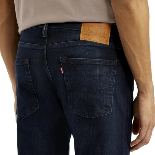Image of Levi's Men's 513 Dark-Blue Slim Straight Fit Mid Rise Selvedge Jeans