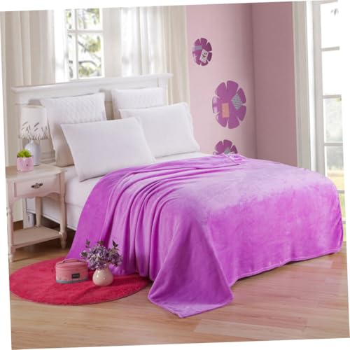 Manta de franela polar morada para sofá y ropa de cama suave 6