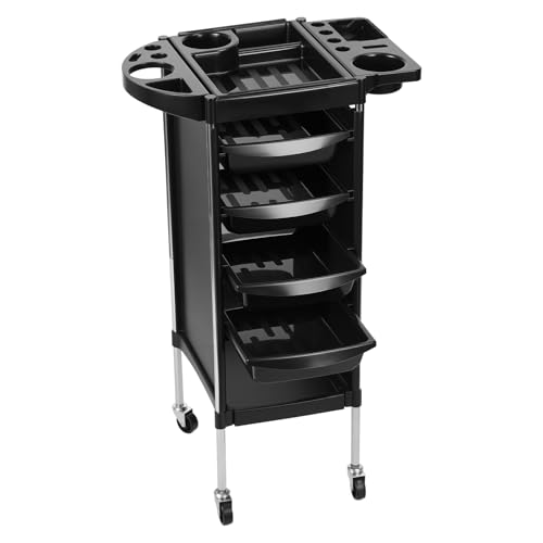 Image of Salon Cart with Wheels, 6-Layer Hairstylist Trolley Organizer with 4 Drawers, Professional Rolling Salon Trolley for Hair Salon Beauty Spa Tattoo (1 Piece)