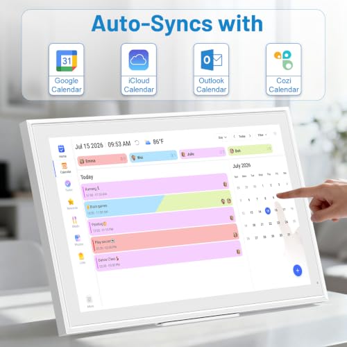 Image of 21.5 inch Smart Wall Calendar 2026 Planner & Chore Chart, Touchscreen | Touchscreen Display Electronic Calendar, Wall & Desk Mount, Wi-Fi Sync, Wall Planner, Kitchen & Office Use, Gifts for Mom