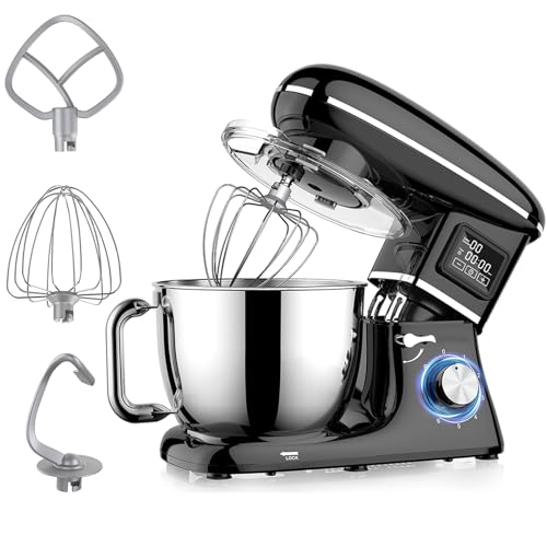 Stand Mixer, 6.5QT Electric Kitchen Mixer, 6+P Speed Adjustable Tilt-Head