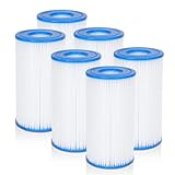 Future Way 6-Pack Pool Filter Cartridge Type A or C Replacement for Intex 1000/1500/530 GPH Filter Pump for Above Ground Pools, Replace Type A or C