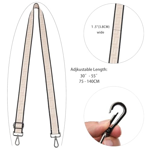 Image of Wide Purse Strap Replacement Crossbody Canvas Shoulder Bag, Universal Adjustable Straps for Bags(55 inchLong)