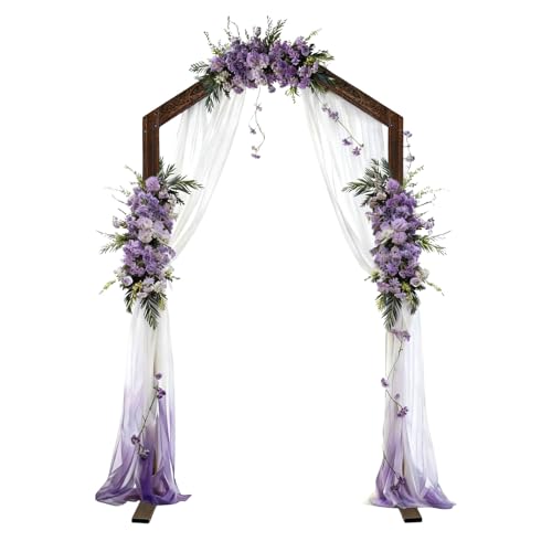 Kusamue Wood Wedding Arch -7FT Wooden Wedding Arches for Ceremony Wood Arbor Backdrop Stand for Proposal Wedding Birthday Party Bridal Shower Garden Outdoor Rustic Decorations