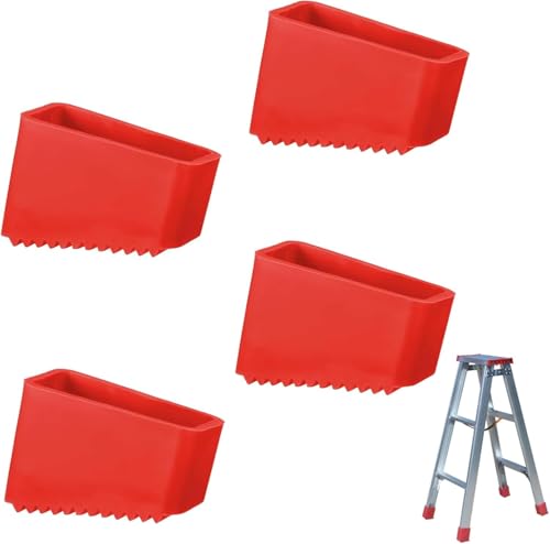 Set de 4 Protectores de Goma para Patas de Escalera - Tapas Antideslizantes para Patas de Madera, Protección para Suelos y Seguridad en Escaleras