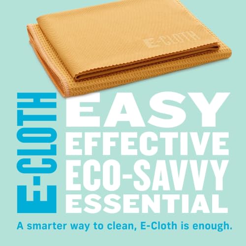 Image of E-Cloth Microfiber Window Cleaning Cloth Kit - Glass Cleaning Cloth for Windows, Mirrors, Cars, Lenses, Eyeglasses, & More, Streak Free Clean, Machine Washable Reusable Towel - Tangerine Orange