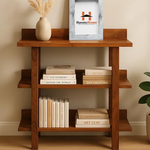 Image of Solid Sheesham Wooden Multipurpose Utility Rack, Stylish and Functional Storage, Corner Shelves, Solution for Home and Office, Open Rack, Shelf Storage Organizer (3 Shelves, 84x38x94 CM)