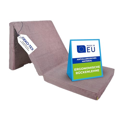 Pillows24 – Klappmatratze 195x80x10 cm mit abnehmbarem Bezug & Tragegriffen | Gästematratze klappbar | Oeko-TEX | Faltbare Matratze/Faltmatratze...