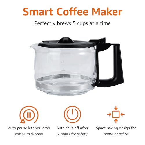 image for Amazon Basics 5 Cup Drip Coffee Maker with Glass Coffee Pot (0.8 Qt), 