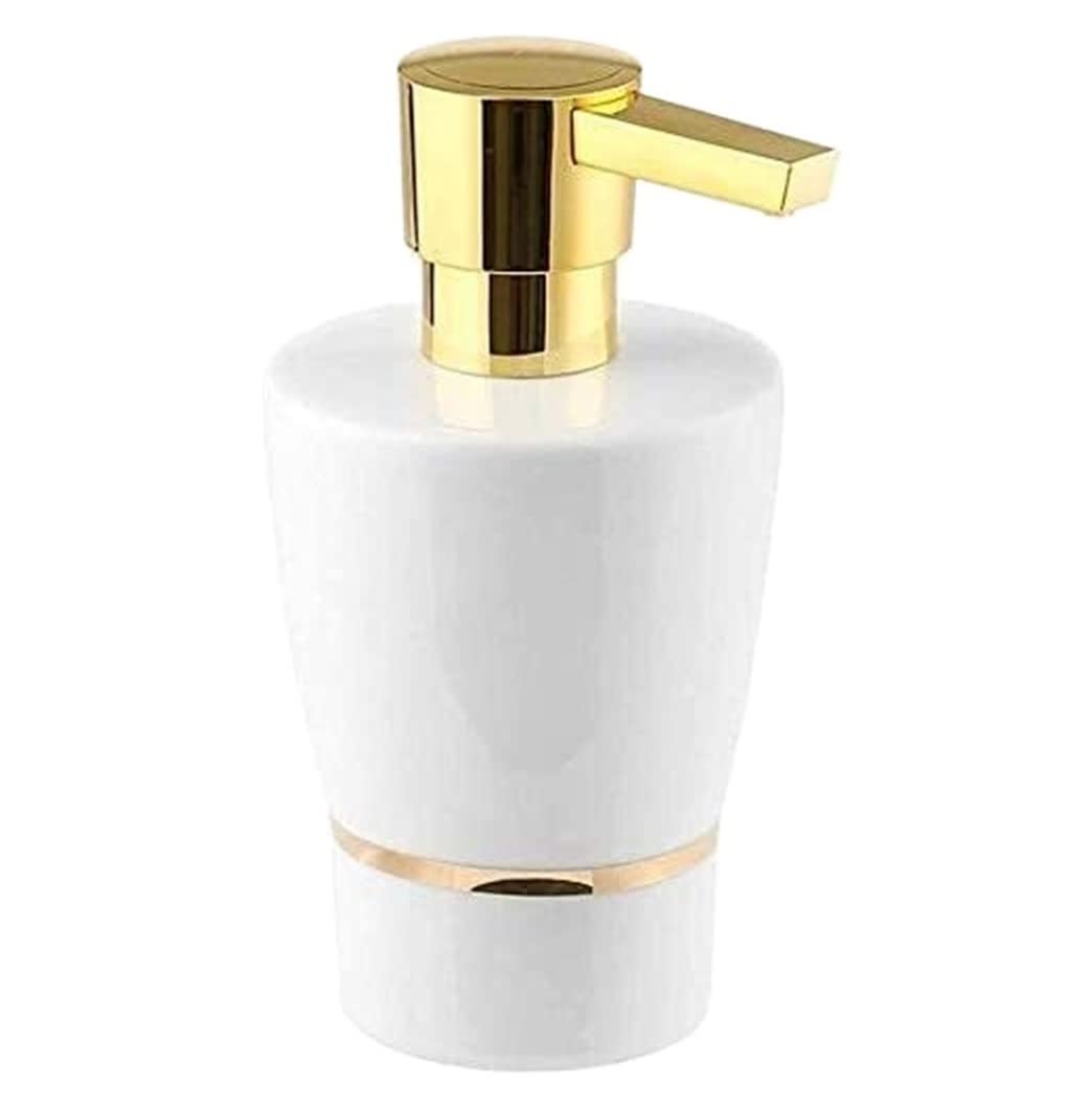Dispensador de Jabón Líquido Botella De Bomba Loción Cerámica con Relieve Refinado Y Vintage para Baño O Cocina Botellas de Aseo(B)