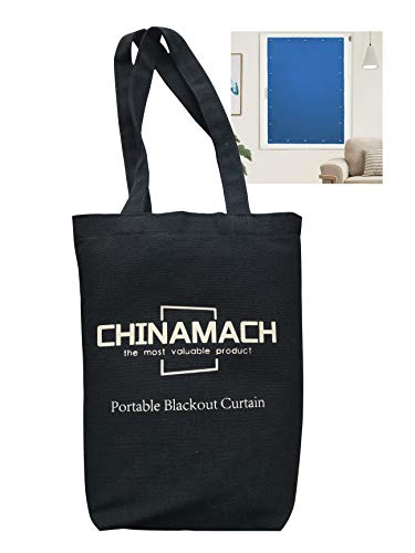 CHINAMACH Portable Blackout Curtain with Suction Cups - Easy Install Temporary Curtain with Travel Bag - Perfect for Baby Nursery or Dorm Room