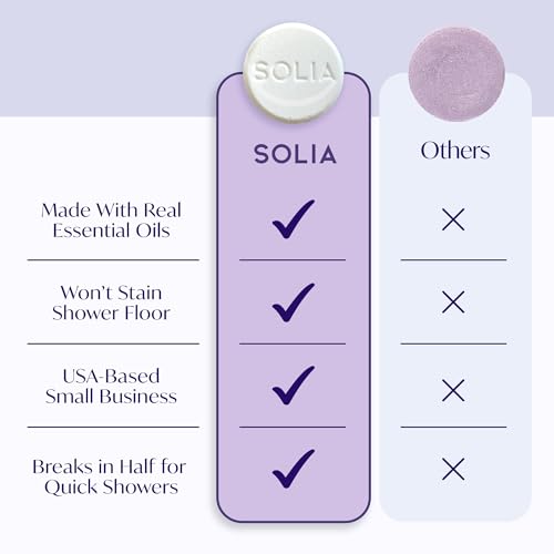 Image of Solia Congestion Eucalyptus & Menthol Natural Shower Steamers - Patent-Pending - Real Essential Oil Menthol Tablets, Spa Steamers Aromatherapy, 7-Pack