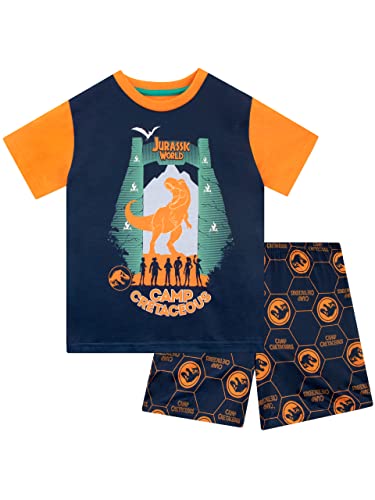Jurassic World Pijama Corto de Dinosaurios para Niños Conjunto de Pijamas para Infantiles Azul...