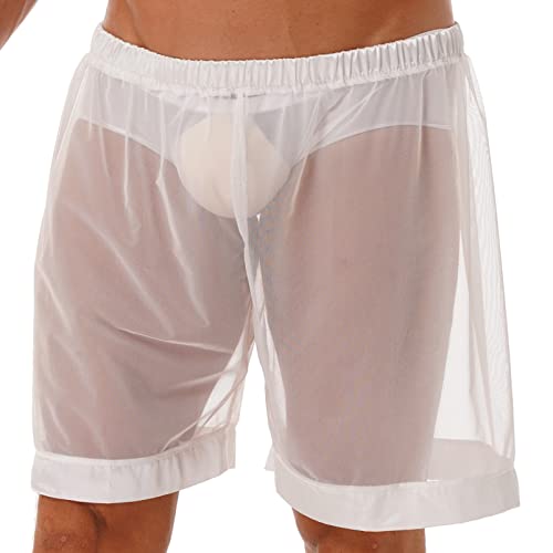 Men's Mesh See-Through Loose Fit Boxer Shorts Stretch Underwear Summer Beachwear3