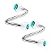 Produktbild KJM FASHION 2 STK Metall Spirale Ohr 1.6mm 14 Gauge 8mm 5/16 4mm Kristallkugel Cartilage Lip Tragus Helix Ohrringe Piercing Schmuck 3182