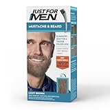 Just For Men Mustache & Beard, Beard Dye for Men with Brush Included, With Keratin Biotin Aloe and Coconut Oil for Healthy Facial Hair - Light Brown, M-25, Pack of 1 (Packaging May Vary)