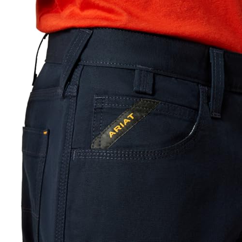 Image of ARIAT Men Rebar M5 Straight DuraStretch Made Tough Straight Pant Dark Navy