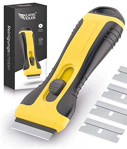 Klangfeiler® Grattoir vitroceramique - 5 lame - plaque induction - nettoyage raclette pour plaque induction vitre four