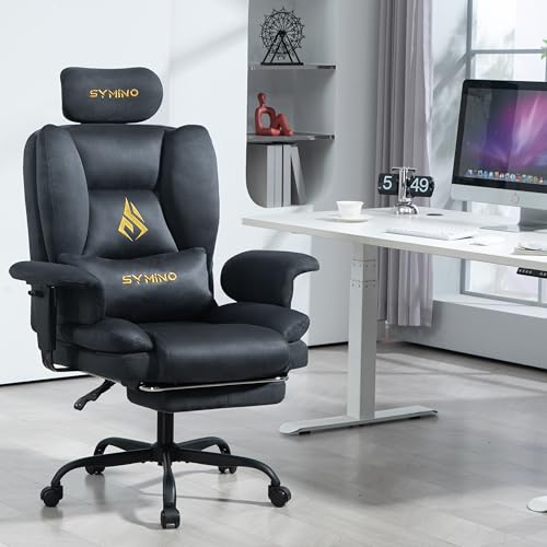 Symino-Gaming-Stuhl-Chefsessel-Burostuhl-Ergonomisch-Wildlederimitat-Sofa-ahnliches-Schreibtischstuhl-mit-Fusstutze-Hohenverstellbarer-Office-Chair-Computerstuhl-130kg-Grau | Dealmeister.io Alt tag für bilder post titel