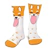 Funny Corgi Dog Socks for Men Dad Teenage Boys - Novelty Funky odd Fun Cute 3D Animal Socks Mens - Fathers Day Easter Valentines Birthday Gifts Christmas Stocking Fillers for Dog Lovers Owners