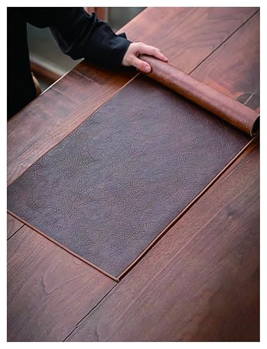 Dessous de plat imperméable en cuir vintage et chemin de table bistrot