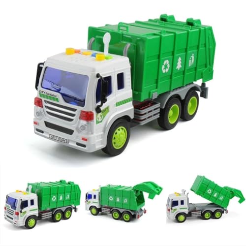 Image of City Garbage Truck Toy, Pull Back Vehicles Toy for Kids, Friction Power Toy Trucks for 3+ Years Old Boys and Girls, Light & Sound Truck Toy for Kids (Multicolor)