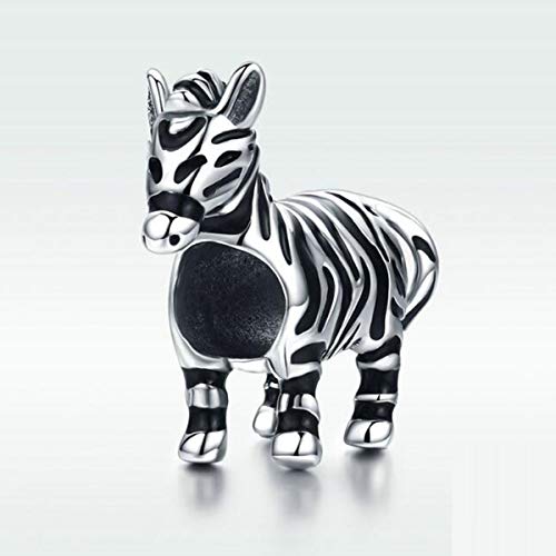 925 Sterling Silver Charm Bead Love Animal Charm Family Birthday fit Pandoras Bracelets DIY Charms (Zebra Charm)2