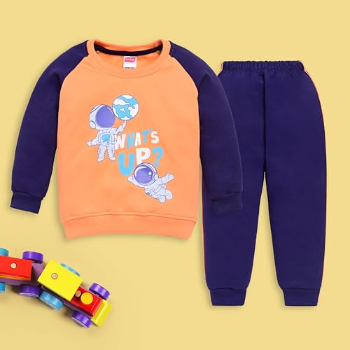 Image of LuvLap Baby Boys Full Sleeve Sweatshirt & Pyjama Set Pack of 1