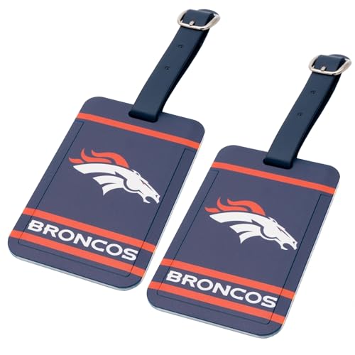 Étiquettes de sac NFL Denver Broncos Team Golf - Lot de 2 accessoires de voyage officiels