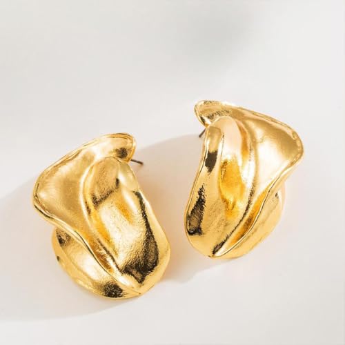 Chunky Large Gold Vintage Statement Earrings for Women Dainty Oversized Metal Geometric Dangle Earrings Trendy 70s 80s Pink Hip Hop Jewelry Gifts4