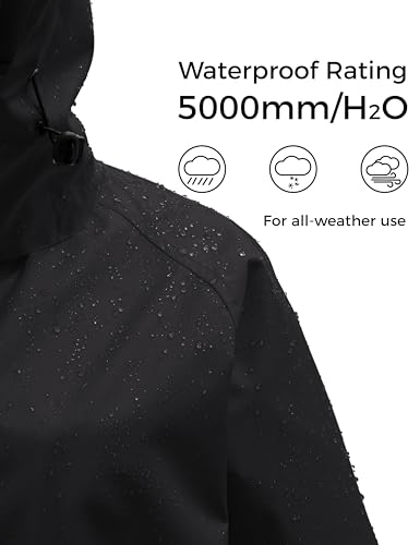 wantdo Long Rain Coat for Women Waterproof Raincoat with Hood Full Length Windbreaker Packable Trench Rain Jacket4