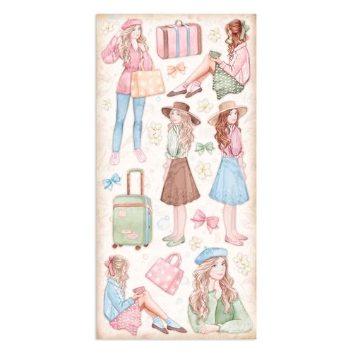 tional Stamperia-Collectables-Create Happiness Oh La La!, multicolor, 15 x 30,5 cm