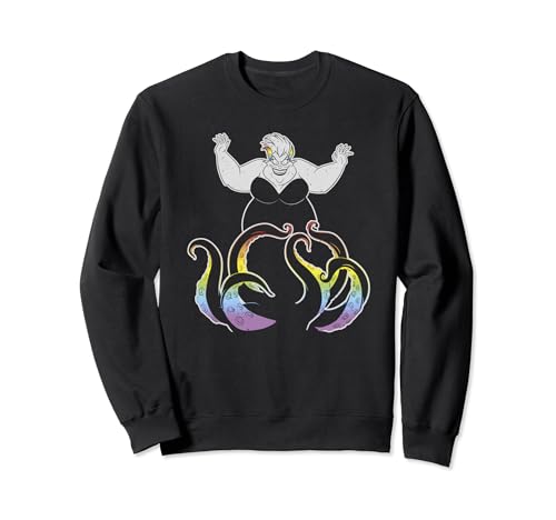 Sweatshirt Disney Villains Ursula arc-en-ciel pull à capuche noir oversize pour fan de pop culture