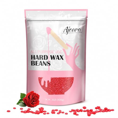 Image of Ajoura 2 lb Hard Wax Beads, All-purpose Wax Beans for Sensitive Skin | Large Area Coarse Hair Removal, Refill Bag for Brazilian Bikini, Face, Eyebrows, Underarms, Arms, Chest, Back, Legs