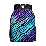 Mochila para laptop con diseño de rayas de cebra, color morado, azul, verde, camuflaje, para mujeres y hombres, mochila universitaria, bolsa de trabajo, negocios, bolsa de computadora, bolsa ligera