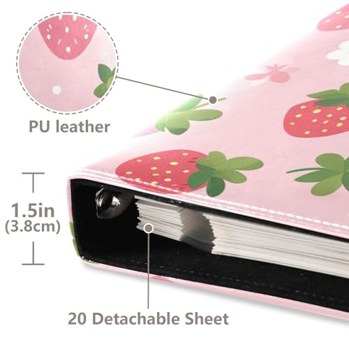 Álbum de Fotos Scrapbook Auto-Adhesivo FLildon con diseño de margaritas y fresas, anillas de 3 argollas, 40 páginas, tamaño 8x10 para recuerdos miniatura 4