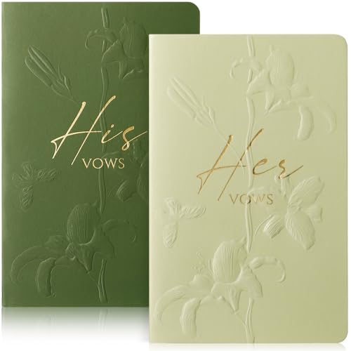 Livre de vœux de mariage molekaus vert foncé pour elle et lui, lot de 2 carnets de 28 pages