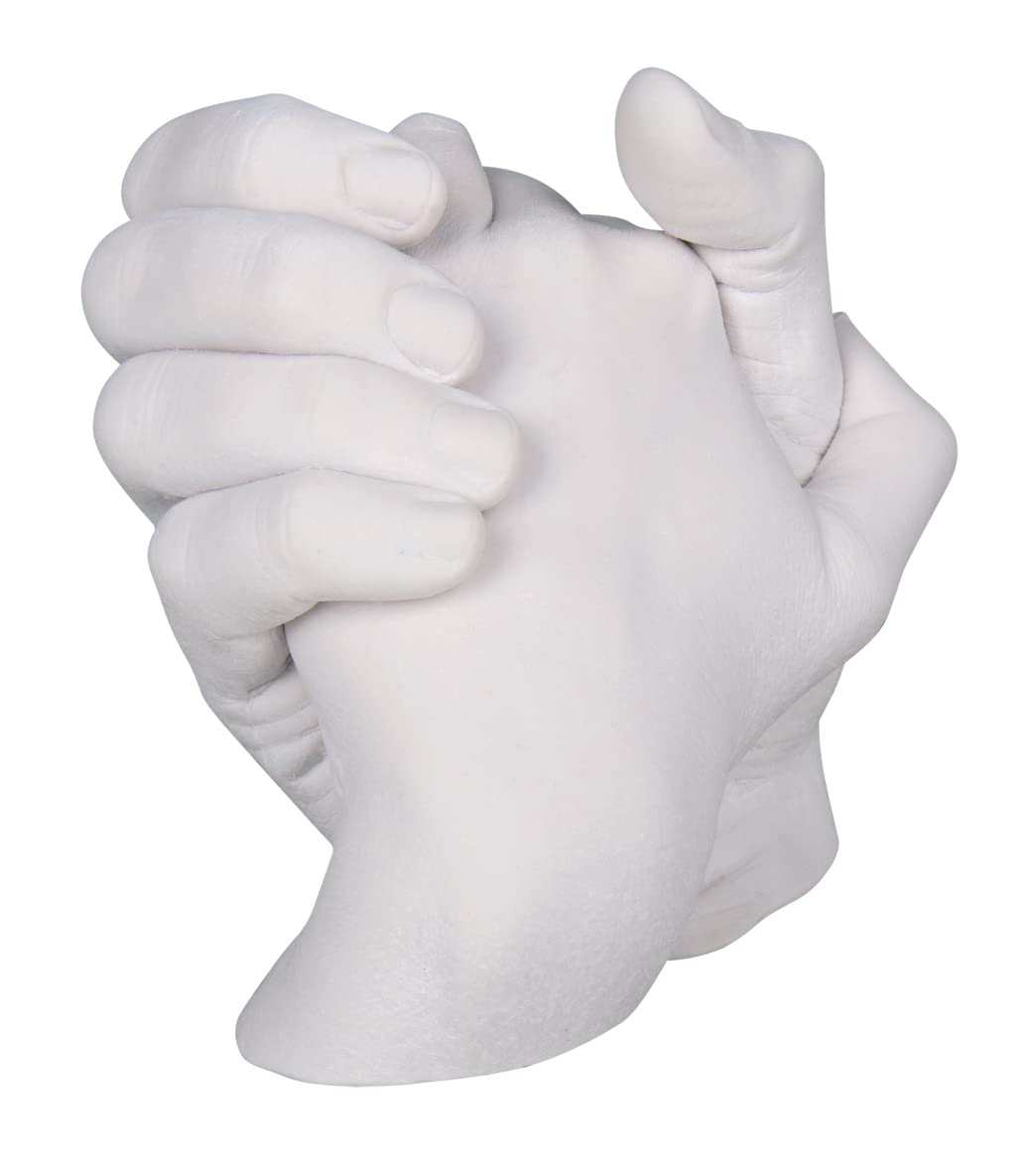 Rayher 34471000 zestaw do formowania rąk, opakowanie do majsterkowania, odlewanie rąk o wyglądzie 3D, 500 g masy do wyciskania + 1000 g proszku gipsowego, prezent na ślub
