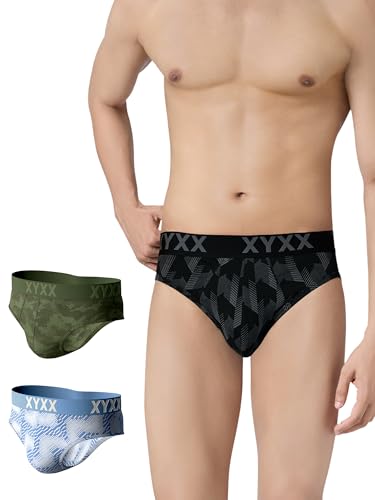 Image of XYXX Metrix Cotton Modal Brief for Men | Snug Fit with Anti-roll no-Marks Waistband | Printed Underwear for Men Combo