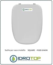 Copriwater Pozzi Ginori SQUARE BIANCO Cerniera Cromo-Sedile-Asse Wc