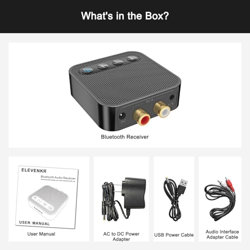 Image of Bluetooth to RCA Adapter for Stereo Receiver - aptX HD Long Range Low Latency Bluetooth 5.3 Receiver for Home Stereo Hi-Fi Wireless Audio Adapter for Music Streaming Sound System