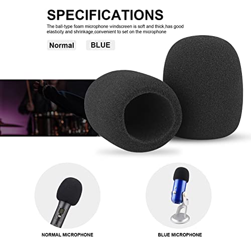 5 Pack Foam Mic Cover Handheld Microphone Windscreen （Black) #TOP3