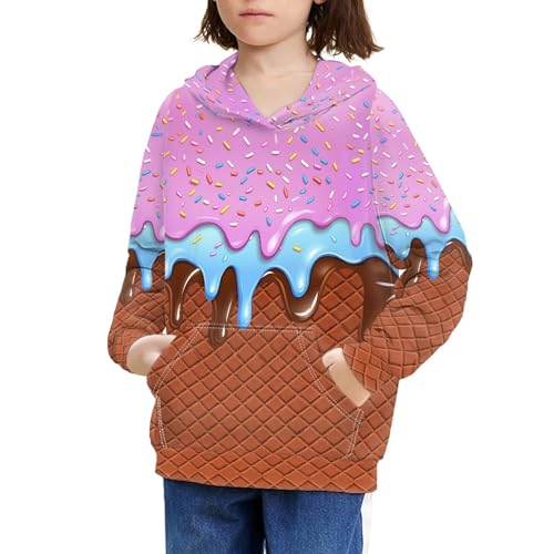 Image of Coloranimal Unisex Girls and Boys Long Sleeve Hoodies Hoody Athletic Pullover Sweatshirts Tops Age 6-16year
