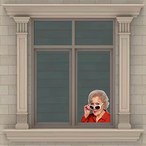 Tgfadam Betty-White Car Window Decal Window Cling Funny Sticker For Outside Window Of Vehicles Automotive (Left) #TOP2