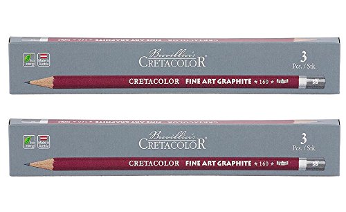 Cretacolor Cleos Fine Art Graphite 5B Set of 3 Pencils (Pack of 2),Black,160 05-picture-20