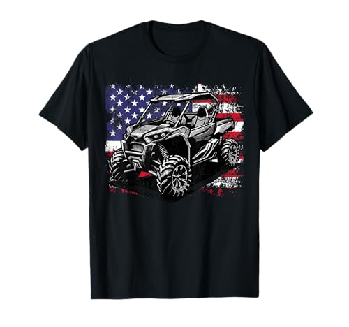 American Flag UTV Side by Side 4th of July SXS Off Road T-Shirt