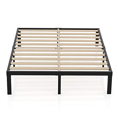 3800lbs Heavy Duty,14 Inch Steel & Wooden Slat Support Reinforced Platform Bed Frame,Mattress Foundation/No Box Spring Needed/Easy Assembly/Noise Free,Twin/Twin XL/Full/Queen/California King (King)