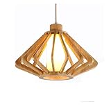 MaGiLL Lámpara de araña de Madera Pantallas de luz Colgantes Naturales Pantallas de lámpara Colgantes para Luces de Techo E27 (Tamaño: 34 cm) ()
