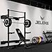 JELENS Folding Squat Rack, Wall Mounted Power Rack for Home Gym, Space Saving Multi-Functional Power Cage with Attachments (Black, SF01 Squat Rack)