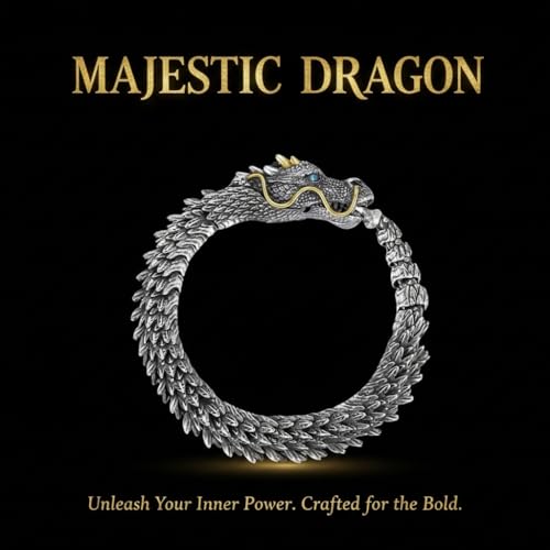 Pulsera de Dragón Plata para Hombre 7.87 pulg miniatura 4
